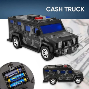 گاوصندوق طرح ماشین ارتشی خاکستری Military Car Safe Box_اسباب بازی